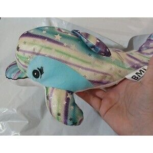 BMI Plush Pals Blue GreenPurple Shimmer Sparkle Dolphin Soft Stuffed Animal Toy